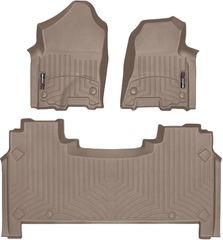 Коврики Weathertech Beige для Dodge Ram (crew cab)(mkV)(1 row bucket seats)(with storage under 2 row) 2019→