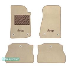 Двухслойные коврики Sotra Premium Beige для Jeep Wrangler (mkIV)(4xe)(гибрид)(JL) 2021→