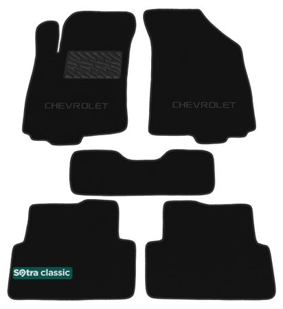 Двошарові килимки Sotra Classic Black для Chevrolet Aveo (mkII) 2011-2020 - Фото 1