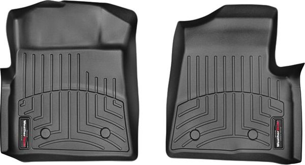 Коврики WeatherTech Black для Ford F-150 (mkXII)(all cabs)(no 4x4 shifter)(no air vents to 2 row)(4 fixing posts)(2 pcs.)(1 row) 2010-2014 - Фото 1