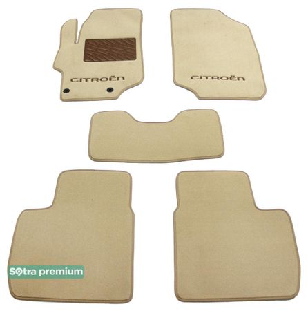 Двошарові килимки Sotra Premium Beige для Citroen C-Elysee (mkII) 2012→ - Фото 1