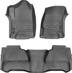 Коврики WeatherTech Black для Chevrolet Silverado (mkIII)(double cab)(no 4x4 shifter)(with full console)(not extended 2 row) 2014→