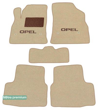 Двошарові килимки Sotra Premium Beige для Opel Astra (mkV)(K) 2015-2021 - Фото 1