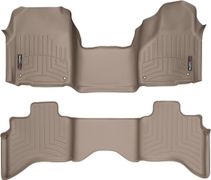 Коврики WeatherTech Beige для Dodge Ram (mkIV)(quad cab)(4 fixing hooks)(no 4x4 shifter)(with Armrest Console) 2012-2018 - Фото 1