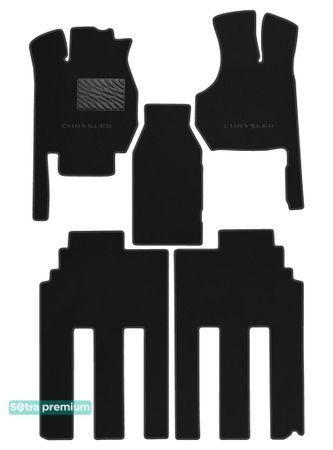 Двухслойные коврики Sotra Premium Black для Chrysler Grand Voyager (mkIV)(1-2 ряд) 2000-2007 - Фото 1