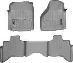 Коврики Weathertech Grey для Dodge Ram (quad cab)(mkIV)(4 fixing hooks)(with Full Lenght Console) 2012-2018