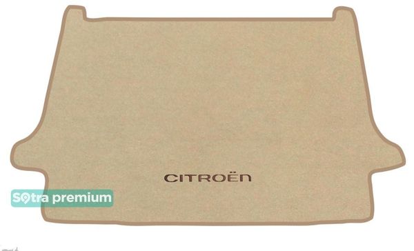 Двошарові килимки Sotra Premium Beige для Citroen C4 Picasso (mkI)(складений 3 ряд)(багажник) 2006-2013 - Фото 1