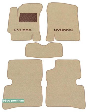 Двошарові килимки Sotra Premium Beige для Hyundai Accent (mkIII) 2005-2011 - Фото 1