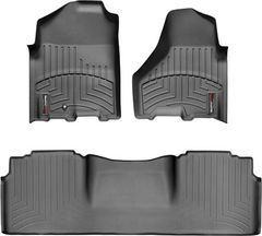 Коврики WeatherTech Black для Dodge Ram (mkIV)(mega cab)(1 fixing hook)(with Full Lenght Console)(no PTO Kit)( 2009-2012