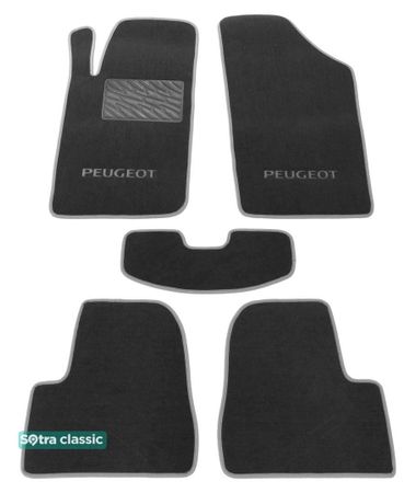 Двошарові килимки Sotra Classic Grey для Peugeot 206 (mkI) 1998-2012 - Фото 1