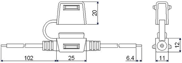 Утримувач для запобіжників ATO d:3,3mm2 - Фото 2
