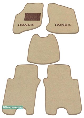 Двошарові килимки Sotra Premium Beige для Honda Jazz / Fit (mkII) 2002-2004 - Фото 1