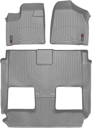 Коврики Weathertech Grey для Dodge / Chrysler Grand Caravan (mkV)(1-2-3 row)(with console)(2 row bucket Stow & Go seats) 2012→ - Фото 1