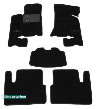 Двошарові килимки Sotra Premium Black для Лада Пріора (mkI)(2170) 2007-2017 - Фото 1