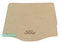 Двухслойные коврики Sotra Premium Beige для Ford Focus (mkIII)(хетчбэк)(с запаской)(багажник) 2010-2018