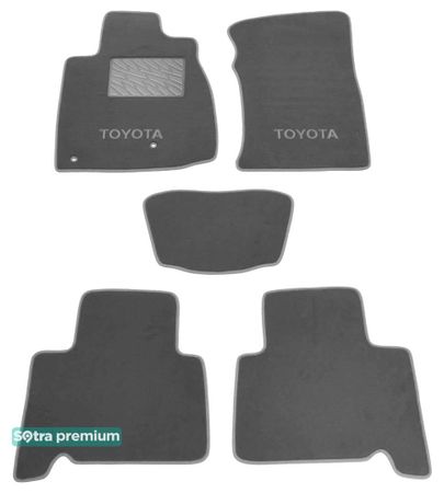 Двухслойные коврики Sotra Premium Grey для Toyota Land Cruiser Prado (J120)(1-2 ряд) 2002-2009 - Фото 1