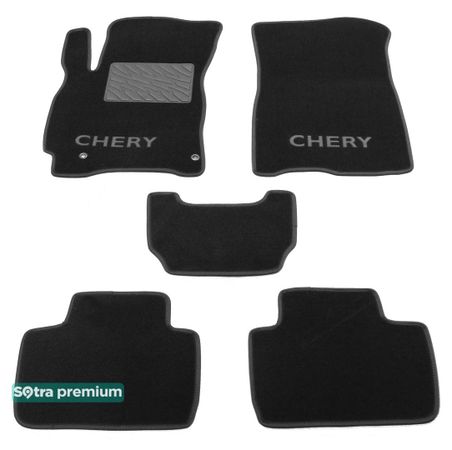 Двухслойные коврики Sotra Premium Black для Chery Tiggo 2 / Tiggo 3x (mkI) 2016→ - Фото 1