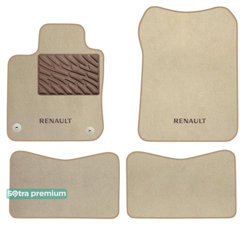 Двошарові килимки Sotra Premium Beige для Renault Twingo (mkII) 2007-2014 - Фото 1