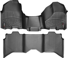 Коврики WeatherTech Black для Dodge Ram (mkIV)(crew cab)(1 fixing hook)(no 4x4 shifter)(with Armrest Console)(no PTO Kit) 2009-2012