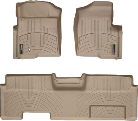 Коврики WeatherTech Beige для Ford F-150 (mkXII)(extended cab)(no 4x4 shifter)(with not full console or no console)(1 fixing hook) 2009-2010 - Фото 1