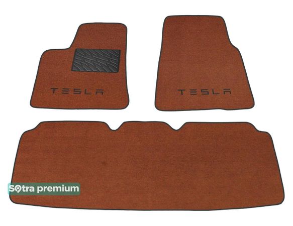 Двухслойные коврики Sotra Premium Terracotta для Tesla Model S (mkI) 2014→ - Фото 1