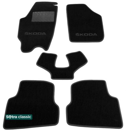 Двошарові килимки Sotra Classic Black для Skoda Fabia (mkII) 2007-2014 - Фото 1