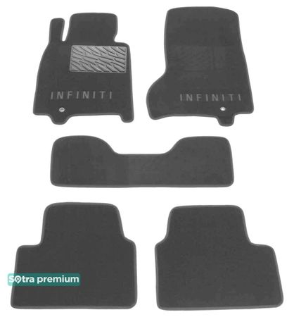 Двошарові килимки Sotra Premium Grey для Infiniti G (mkIV)(2 кліпси) 2006-2013 - Фото 1