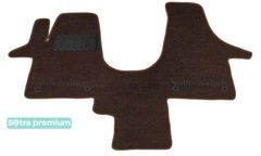 Двошарові килимки Sotra Premium Chocolate для Volkswagen Transporter / Caravelle / Multivan (T5-T6)(з кліпсами)(1 ряд) 2003→