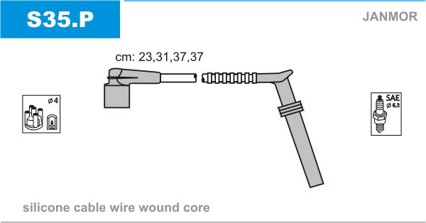 Дроти запалювання Janmor S35 для Лада 2110-2112 1.5 16V - Фото 1