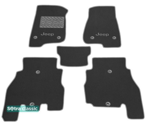 Двошарові килимки Sotra Classic Grey для Jeep Wrangler Unlimited (mkIV)(JL) 2019→ - Фото 1