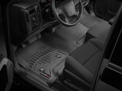Коврики WeatherTech Black для Chevrolet Silverado (mkIII)(double cab)(no 4x4 shifter)(with short console)(extended 2 row) 2014→ - Фото 2