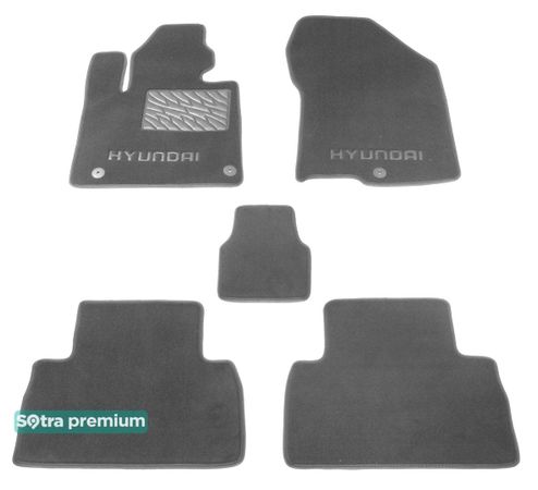 Двошарові килимки Sotra Premium Grey для Hyundai Santa Fe (mkIV) 2018-2020 - Фото 1