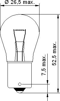 Автомобільна лампа Tesla B52101 тип P21W (12V; 21W; BA15s) - Фото 2