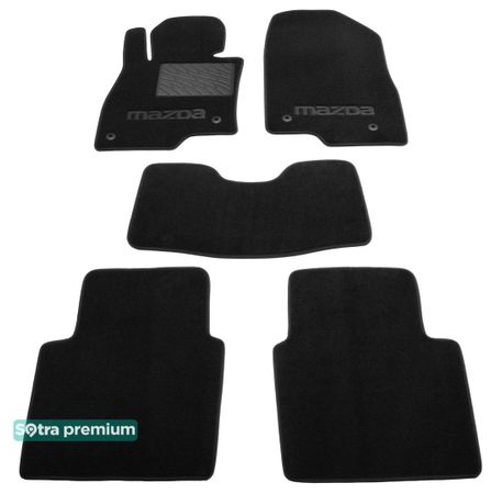 Двошарові килимки Sotra Premium Black для Mazda 6 (mkIII)(седан) 2012→ - Фото 1