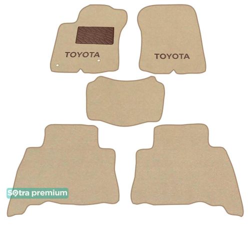 Двошарові килимки Sotra Premium Beige для Toyota Land Cruiser Prado (J150)(1-2 ряд) 2009-2013 - Фото 1