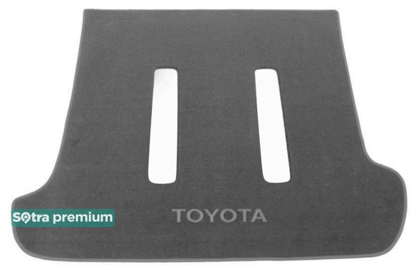 Двошарові килимки Sotra Premium Grey для Toyota Land Cruiser Prado (J120)(з вирізами під 3 ряд)(багажник) 2002-2009 - Фото 1