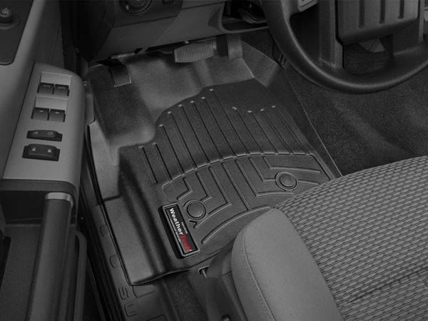 Коврики Weathertech Black для Ford Super Duty (extended & double cab)(mkIII)(no 4x4 shifter)(raised dead pedal)(2 pcs.)(1 row) 2012-2016 automatic - Фото 2