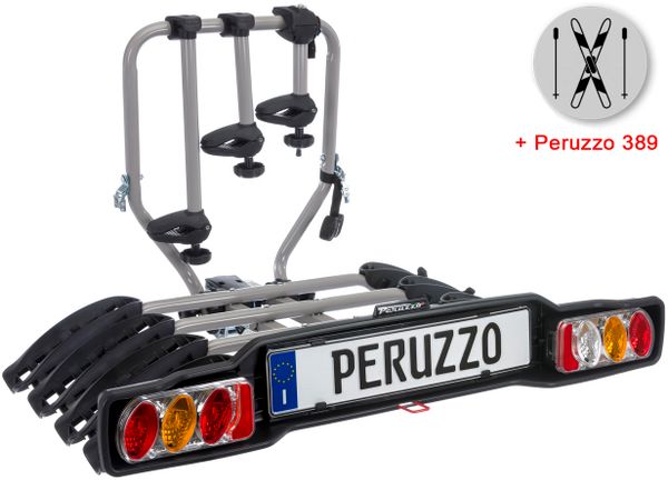 Велокріплення з кріпленням для лиж  Peruzzo 668-4 Siena 4 + 389 Ski & Snowboard Carrier - Фото 1
