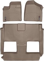 Коврики Weathertech Beige для Dodge / Chrysler Grand Caravan (mkV)(1-2-3 row)(with console)(2 row bucket Stow & Go seats) 2012→