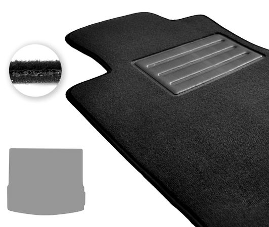 Двошарові килимки Optimal для Porsche Macan (mkI)(без вырезов под крепления)(багажник) 2014-2024 - Фото 1