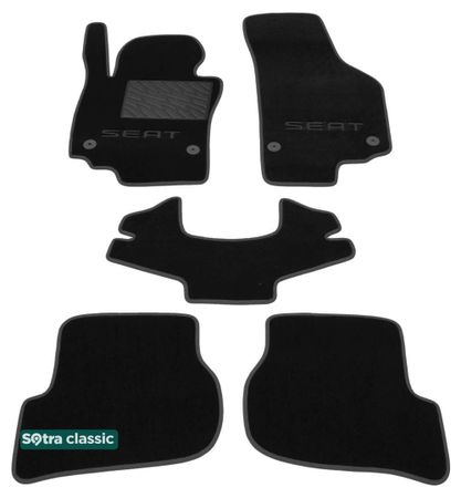 Двухслойные коврики Sotra Classic Black для Seat Leon (mkII) 2005-2012 - Фото 1