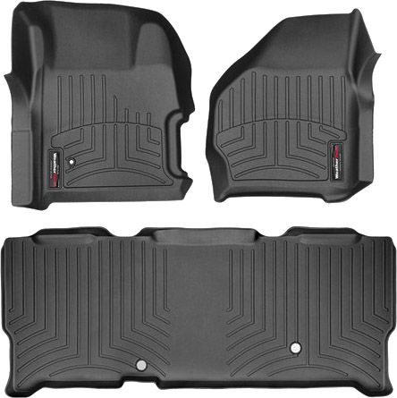 Коврики Weathertech Black для Ford Super Duty (extended cab)(mkI)(with 4x4 shifter)(no PTO kit) 1999-2007 automatic - Фото 1