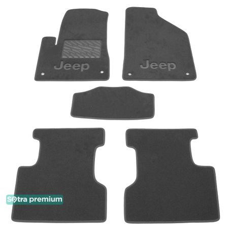 Двошарові килимки Sotra Premium Grey для Jeep Cherokee (mkV)(KL) 2014→ - Фото 1