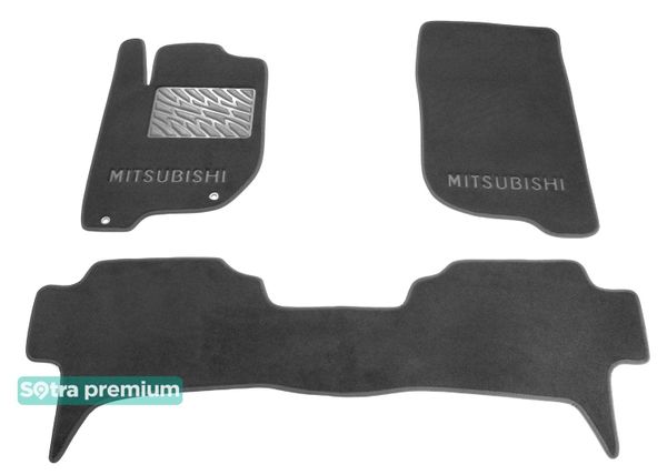 Двухслойные коврики Sotra Premium Grey для Mitsubishi Pajero Sport (mkII) 2008-2016 - Фото 1