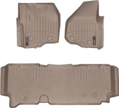 Коврики Weathertech Beige для Ford Super Duty (extended cab)(mkIII)(no 4x4 shifter)(1 row - 2pcs.)(raised dead pedal) 2012-2016 automatic