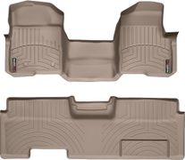 Коврики WeatherTech Beige для Ford F-150 (mkXII)(extended cab)(no 4x4 shifter)(1 row - 1pc.)(no console)(with air vents to 2 row)(2 fixing posts) 2010-2014 - Фото 1