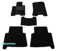 Двухслойные коврики Sotra Premium Black для Kia Mohave (mkI)(1-2 ряд) 2008-2019