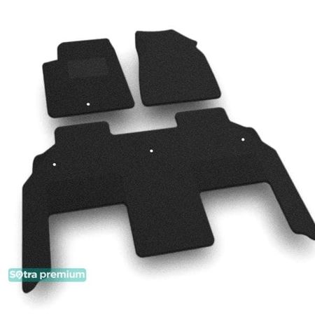 Двошарові килимки Sotra Premium Black для GMC Acadia (mkI)(2 ряд роздільний)(1-2 ряд) 2006-2015 - Фото 1