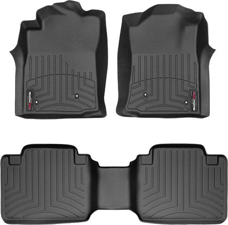 Коврики Weathertech Black для Toyota Tacoma (extended cab)(mkII)(with storage boxes on 2 row) 2008-2011 automatic - Фото 1