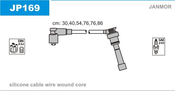 Дроти запалювання Janmor JP169 для Mitsubishi 3000 GT 3.0 24V 4x4 (6G72 DOHC 24V) / Diamante 3.0 - Фото 1